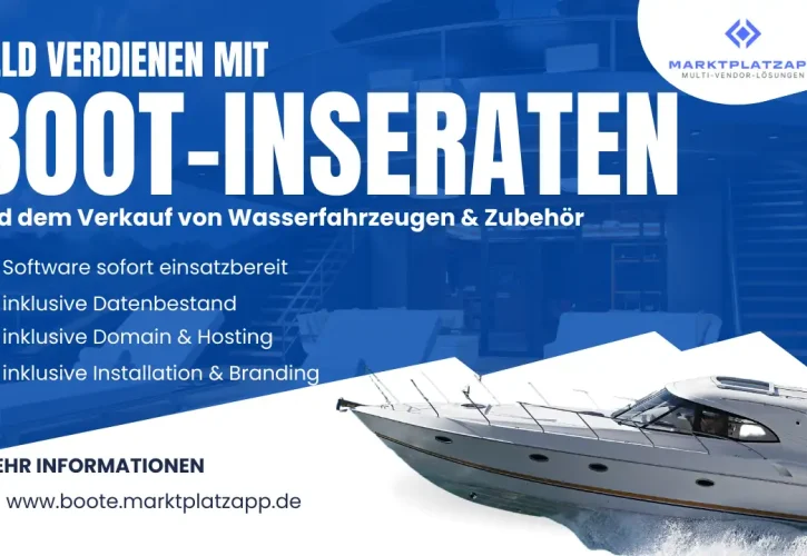 Online-Geschäftsidee – Marktplatz & Inserats-Kleinanzeigenportal für die Vermittlung von Boot- und Yachtinseraten