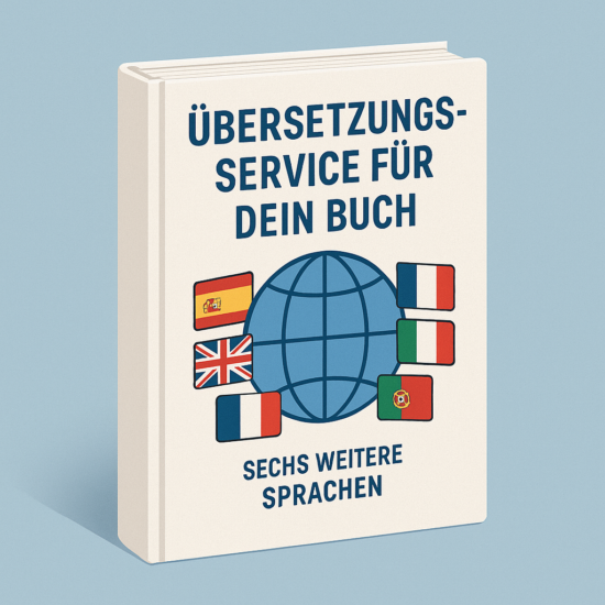 Erreiche Leser:innen weltweit! Unser Übersetzungs-Service überträgt Dein Buch professionell in sechs weitere Sprachen. Mehr Reichweite, mehr Verkäufe, mehr Sichtbarkeit.